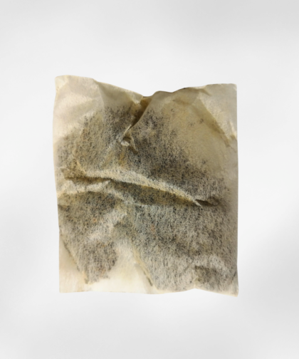 Hojicha chai tea bag close-up