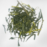 Okuhikari sencha loose leaves close-up