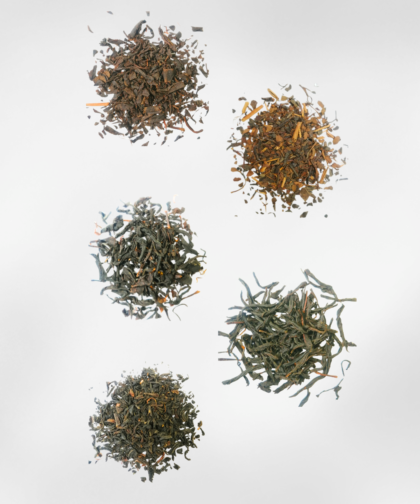 Black Tea Set Leaves Close Up