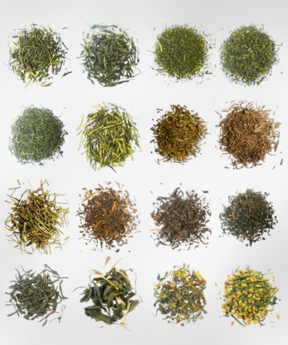 Build your own sampler tea leaves close up